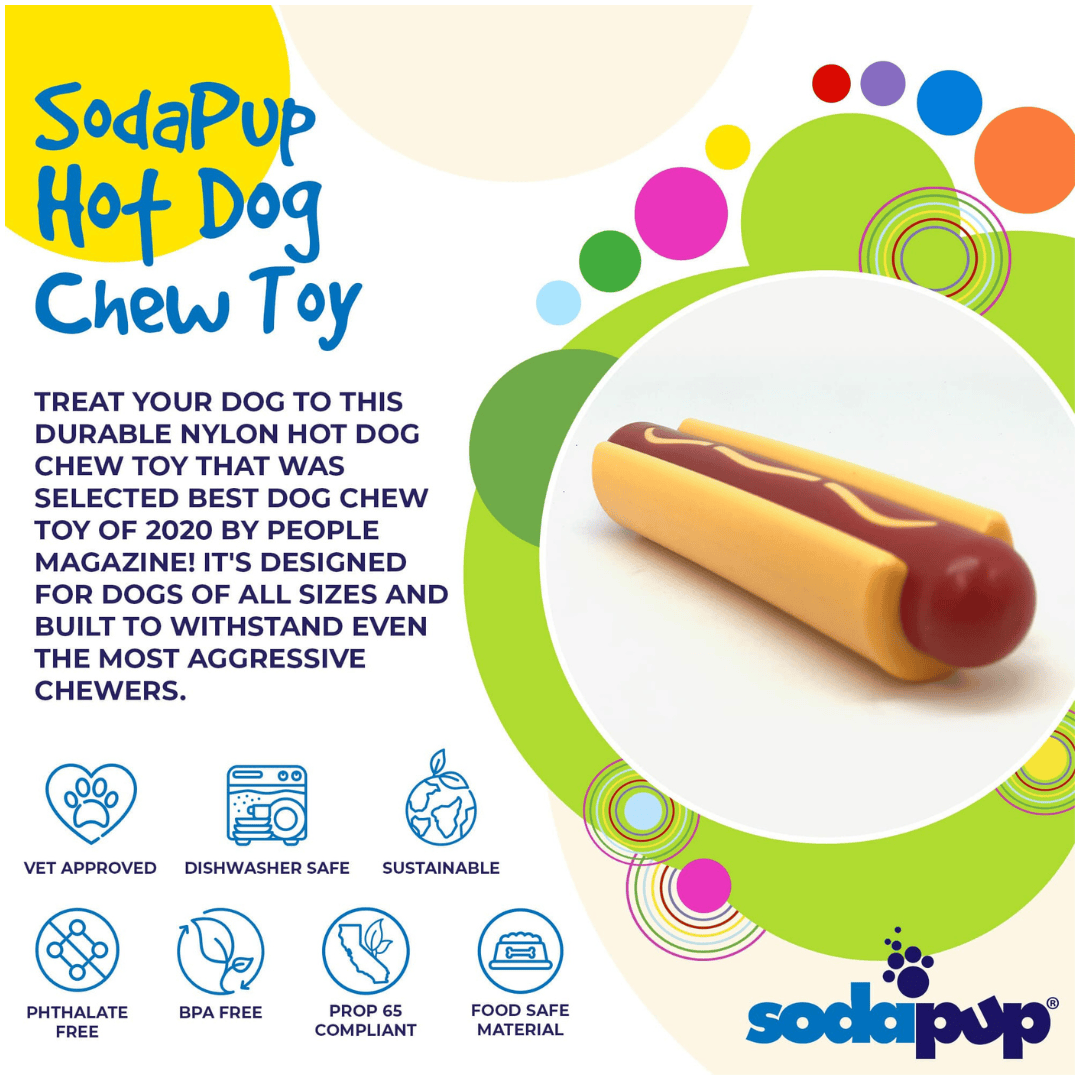 SodaPup Hot Dog Nylon Dog Chew
