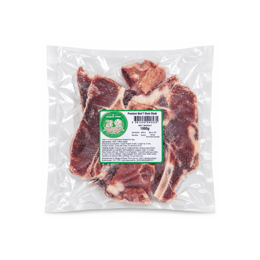 Reggie & Riley's Raw Beef T-Bone 1kg