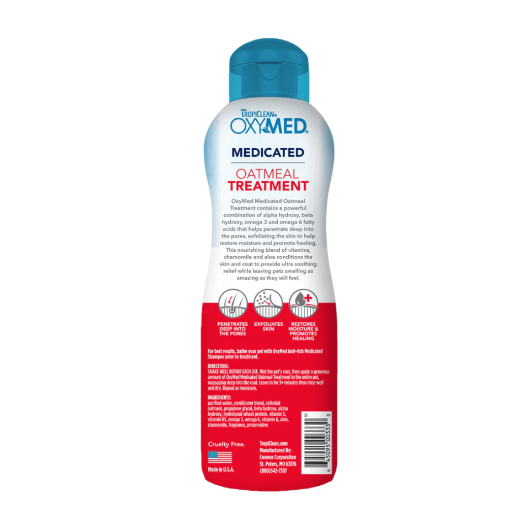 TropiClean OxyMed Medicated Anti-Itch Oatmeal Treatment for Pets 591ml