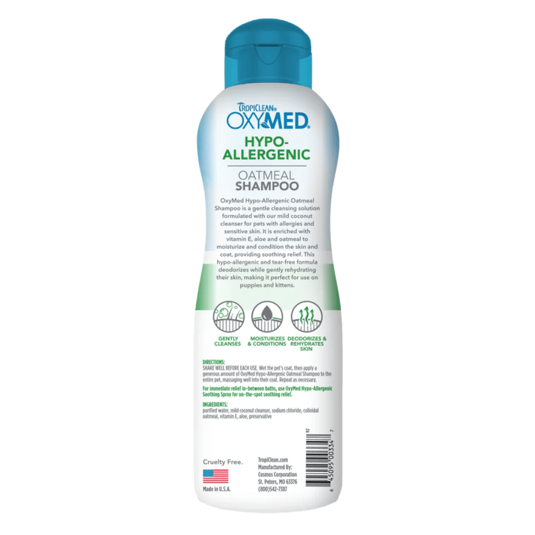 TropiClean OxyMed Hypoallergenic Oatmeal Shampoo for Pets 591ml