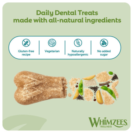 Whimzees Daily Dental Treats Rice Bone 4 Pack - Med/Lrg Dogs